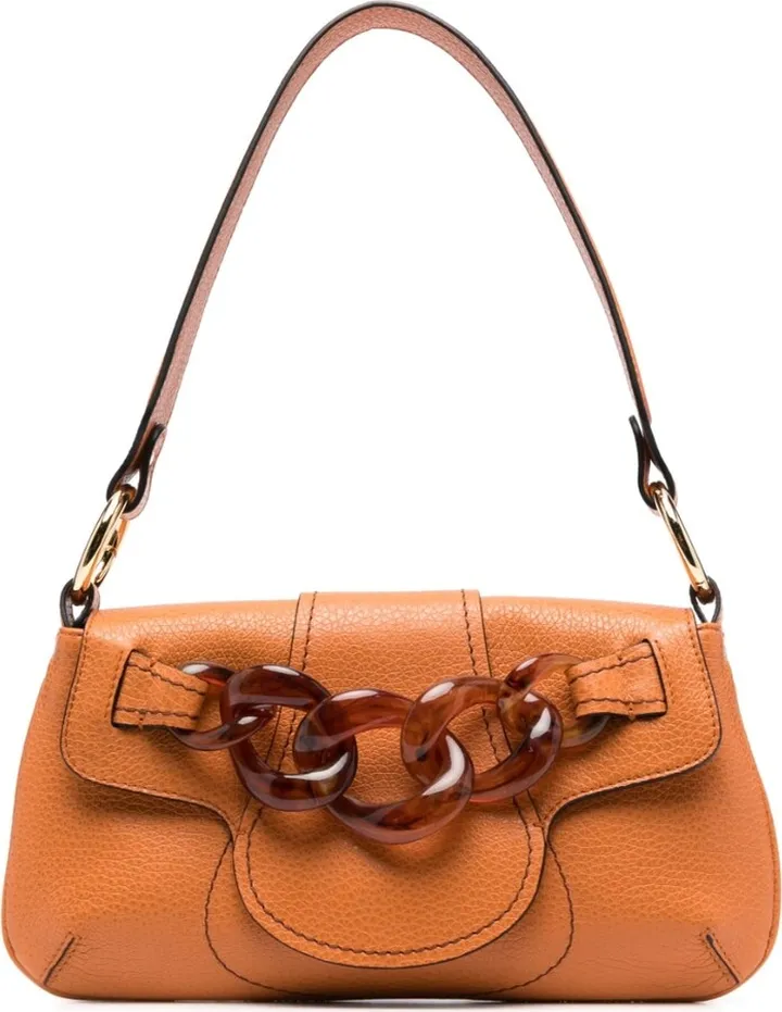 Oversized-Chain Leather Shoulder Bag
