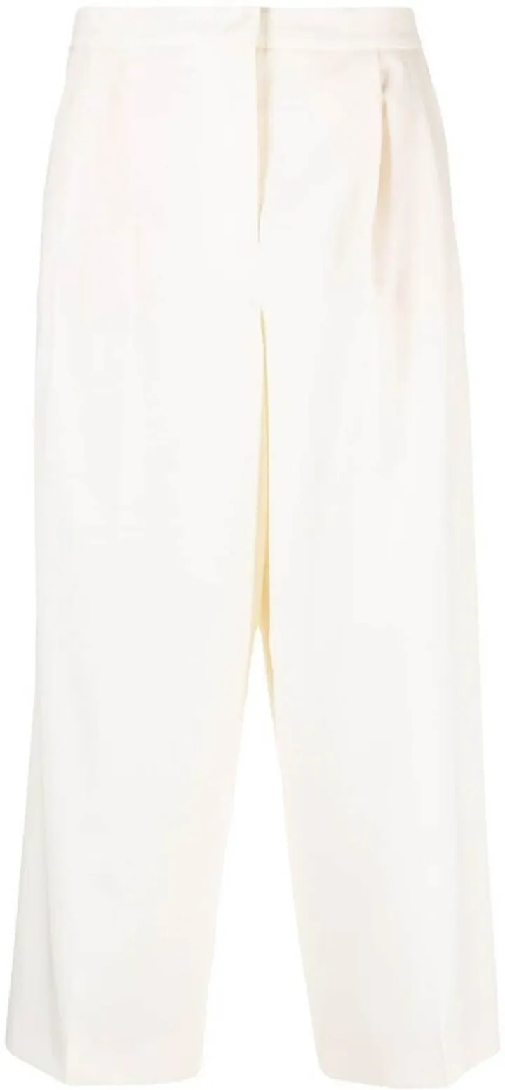Wide-Leg Cropped Trousers