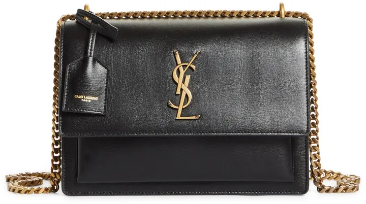 Medium Sunset Leather Shoulder Bag