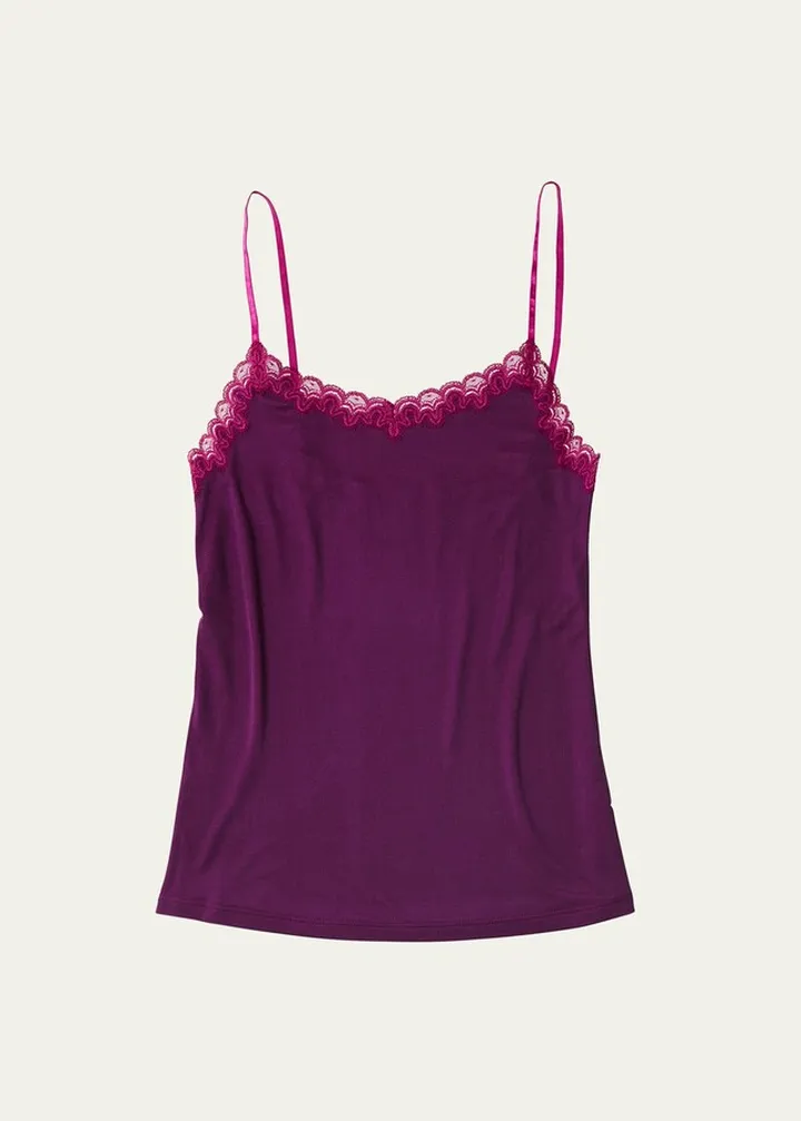 Soft Silks Lace-Trim Camisole