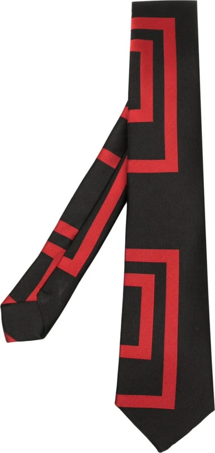 Geometric-Print Pointed Tie