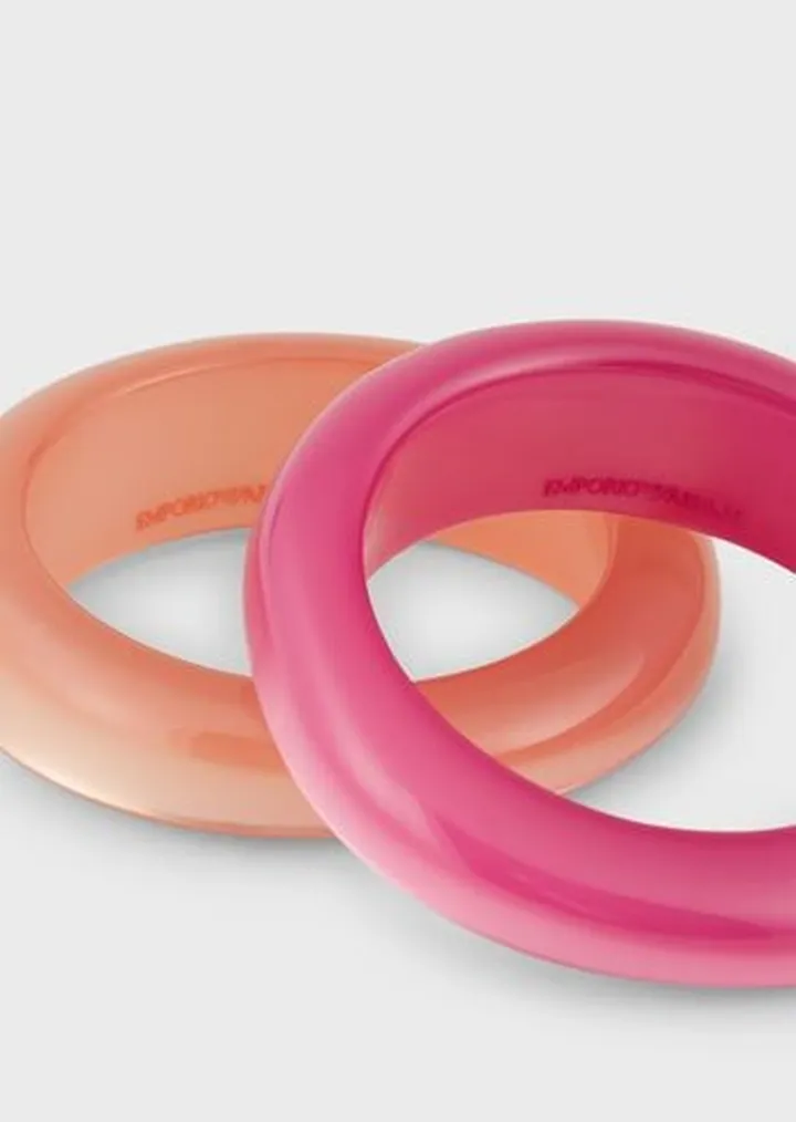 Set of 2 two-tone plexiglass bracelets
