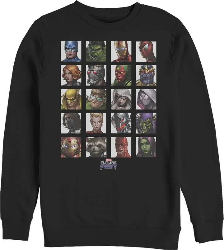 Men's Marvel Future Fight Character Panel Sweatshirt - Black - X Large