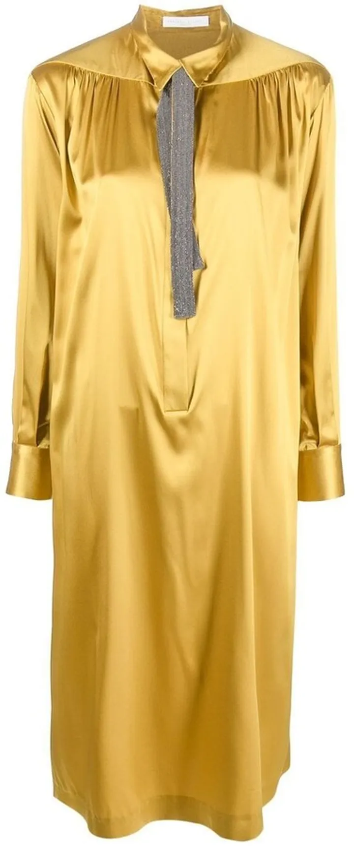 Pussybow Silk Shirt Dress