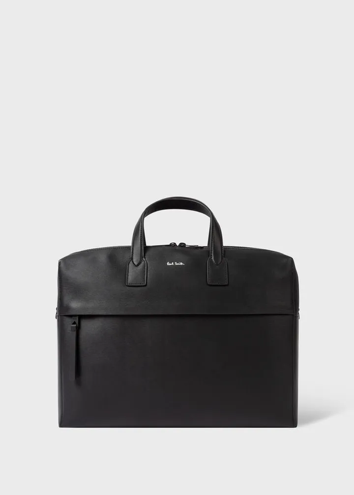 Black Embossed Leather Folio