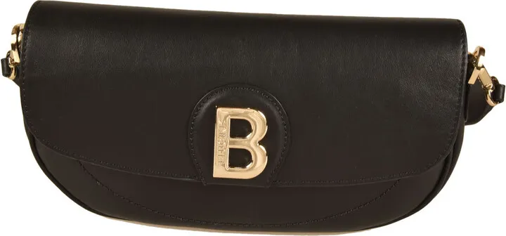 B Plaque Flap Shoulder Bag