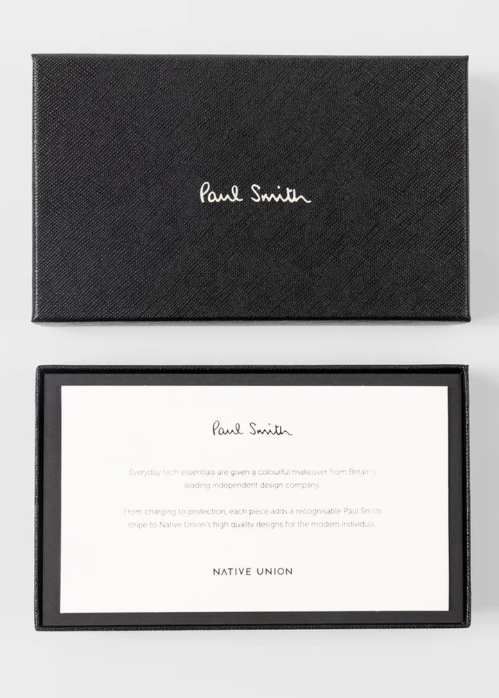 Paul Smith + Native Union Teal Leather Magsafe iPhone 14 Pro Case