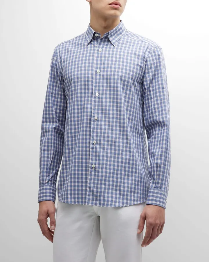 Men's Plaid Cotton Sport Shirt