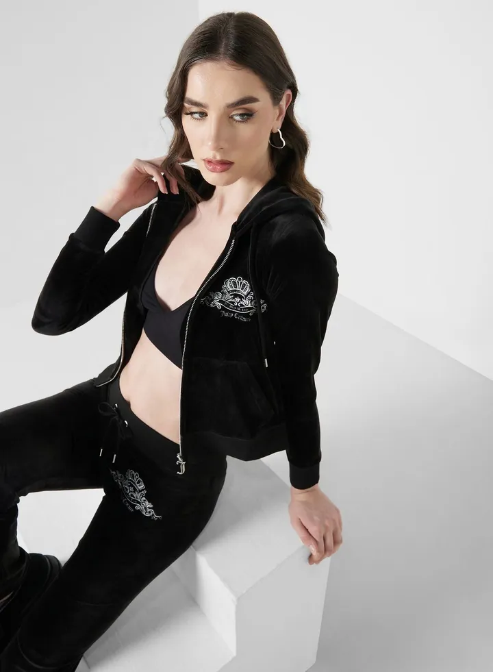 Zip Through Logo Hoodie