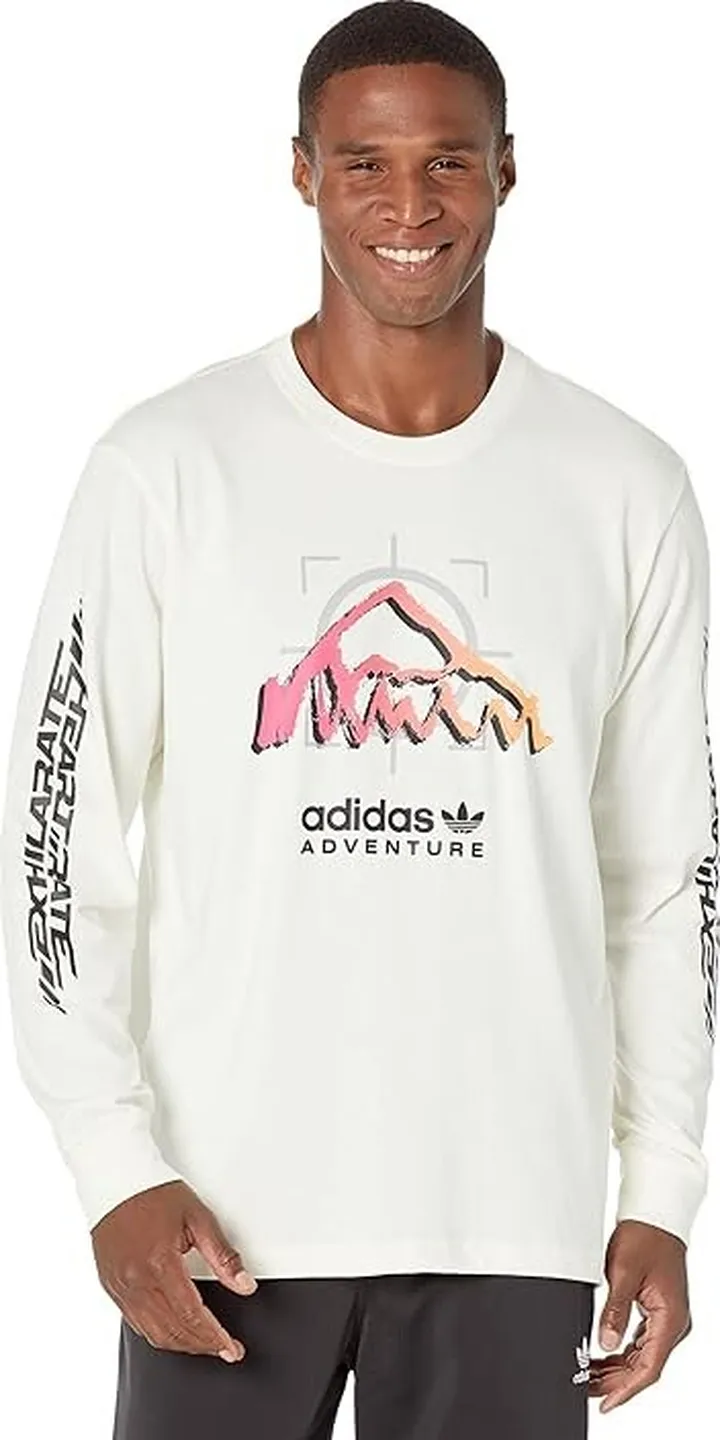 adidas Originals Adventure Ride Long Sleeve Tee (Off-White) Men's Clothing
