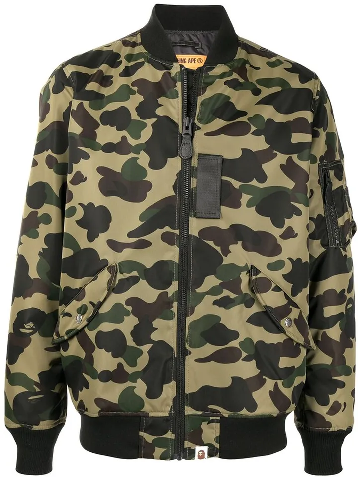 Camouflage-Print Bomber Jacket
