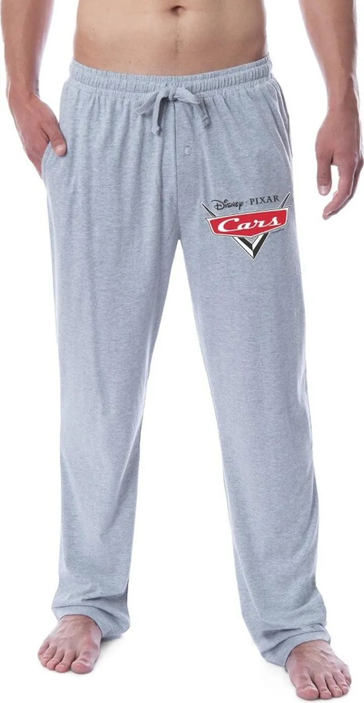 Disney Mens' Cars Movie Vector Logo Sleep Pajama Pants (XXL) Grey
