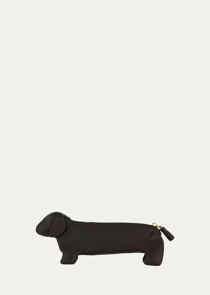 Dog Nappa Leather Zip Pouch