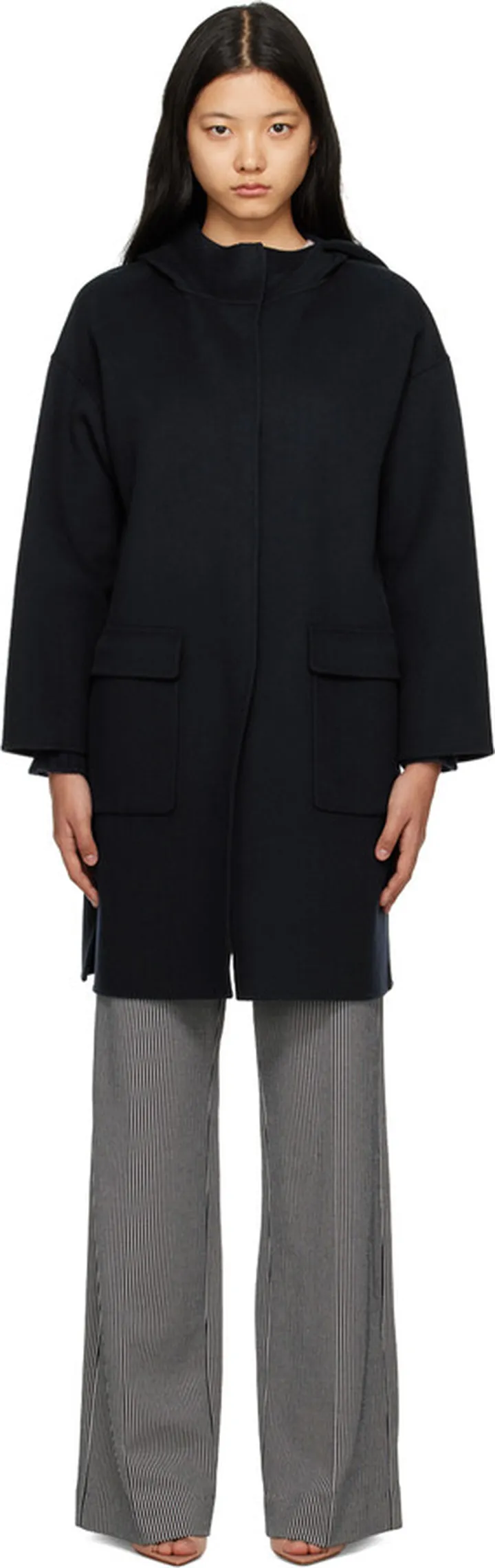 S Max Mara Navy Desiderio Coat
