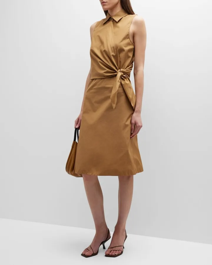 Sleeveless Wrap Shirtdress