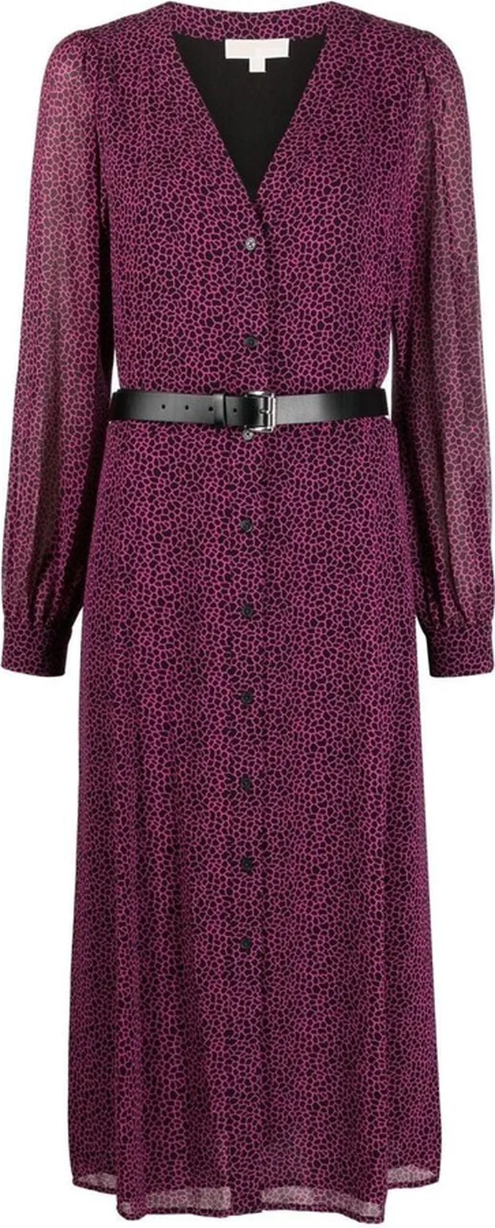 Belted-Waist Midi Dress