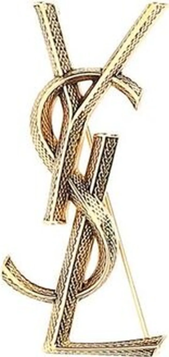 Saint Laurent Logo Plaque Brooch