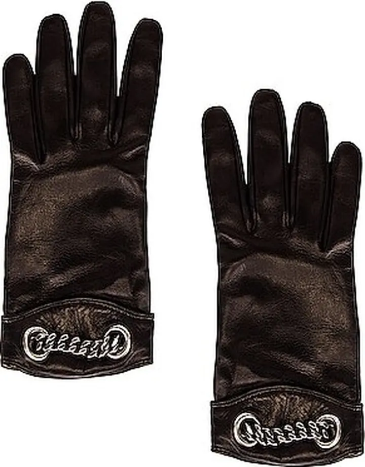Saint Laurent Chain Gloves in Black