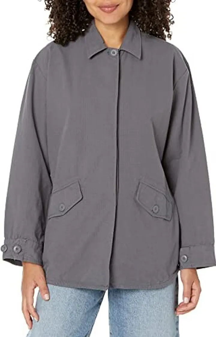 Monrow Women's HJ0207-Vintage Shirt Jacket