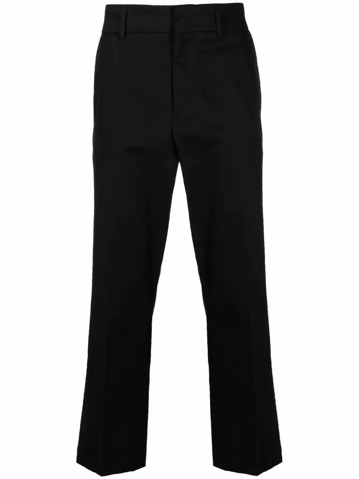Embroidered-Logo Straight-Leg Chinos