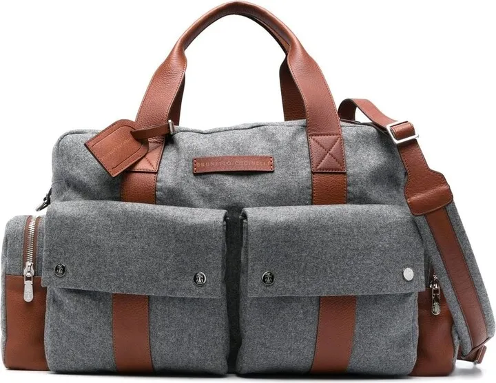 Contrast-Trim Holdall Bag