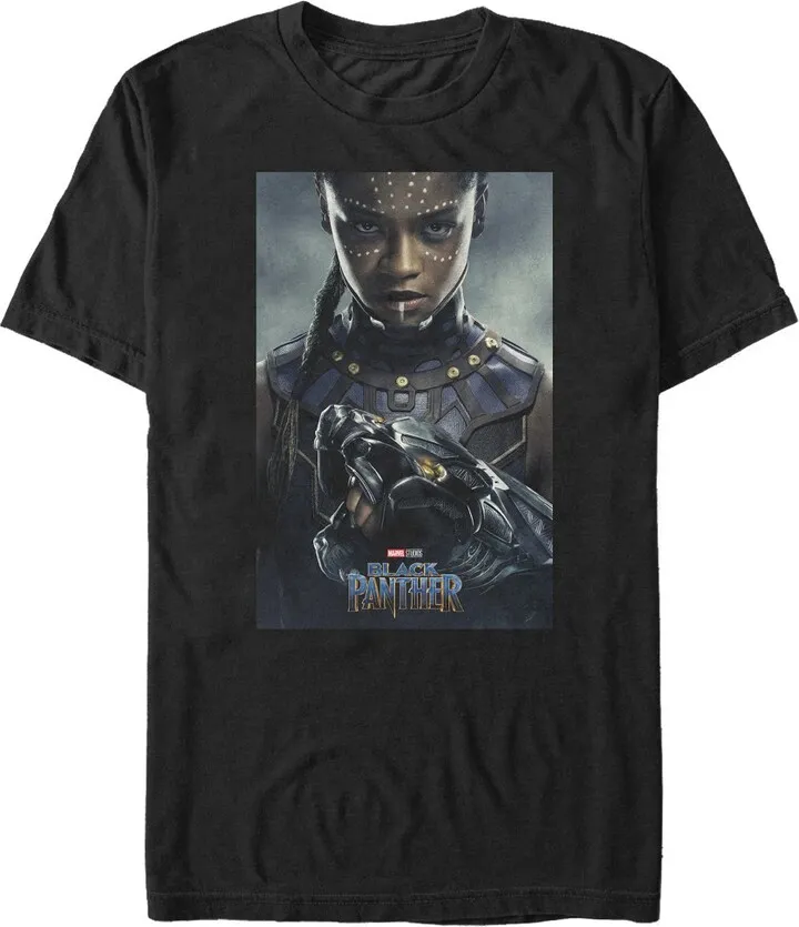 Men's Marvel Black Panther 2018 Shuri Poster Pose T-Shirt - Black - 5X Large