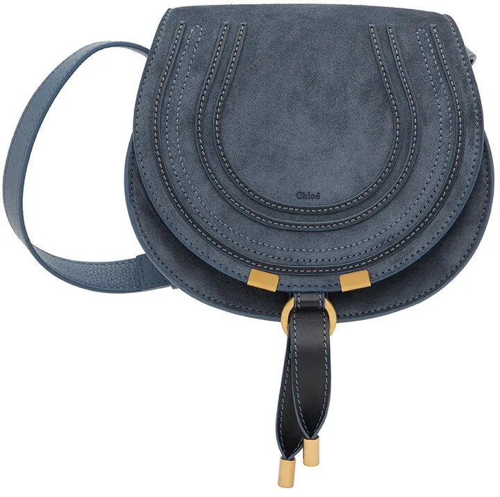 Chloé Navy Small Marcie Shoulder Bag
