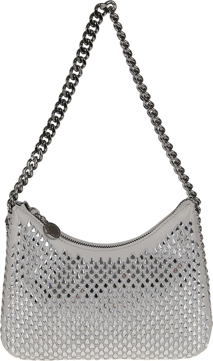 Mini Zip Shoulder Bag Hotfix Crystal Drops