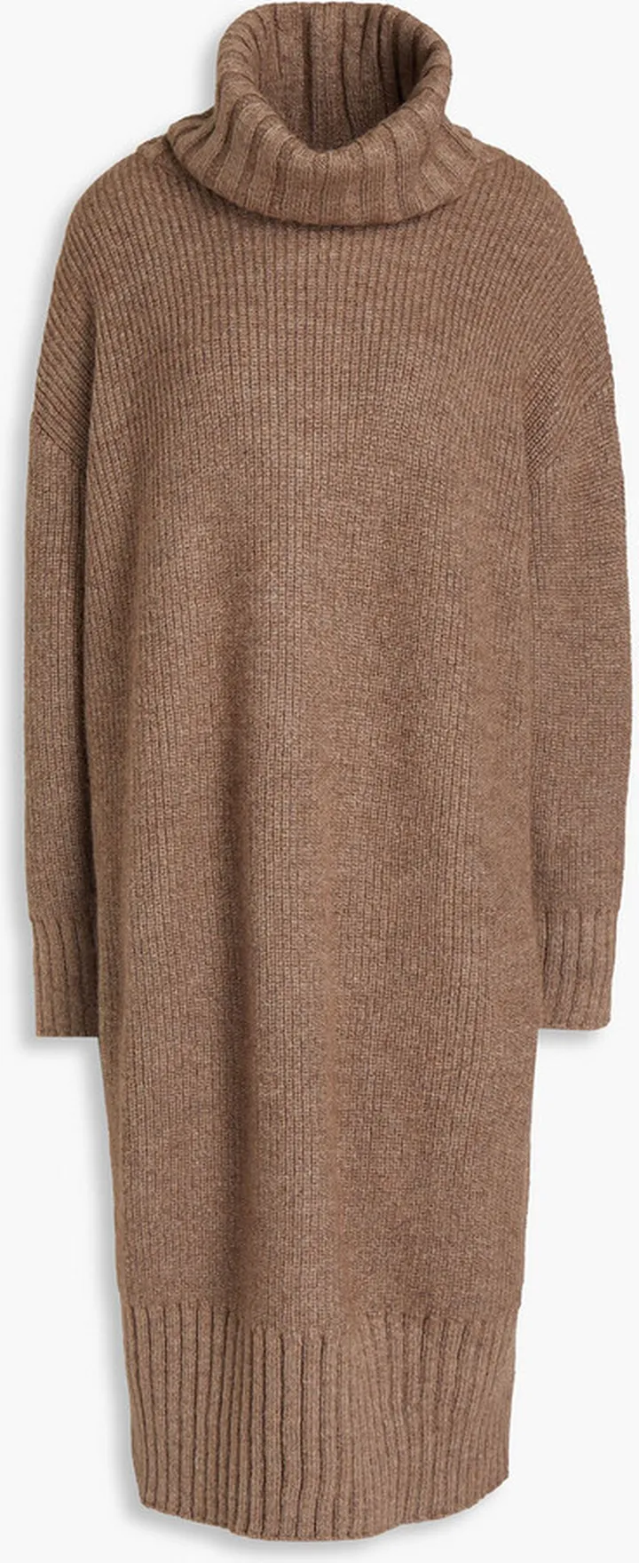 Oversized mélange ribbed-knit dress