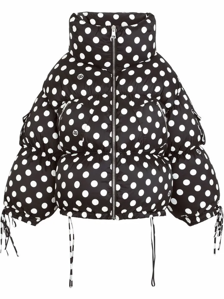 Polkda Dot Puffer Coat