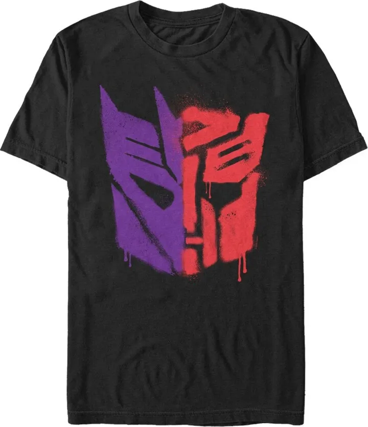 Men's Transformers Split Bot Graffiti Logo T-Shirt - Black - X Large