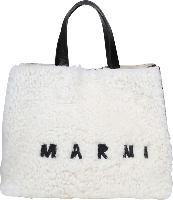 Tote Bag In Shearling And Leather