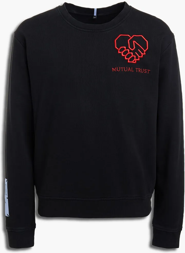 Embroidered French cotton-terry sweatshirt