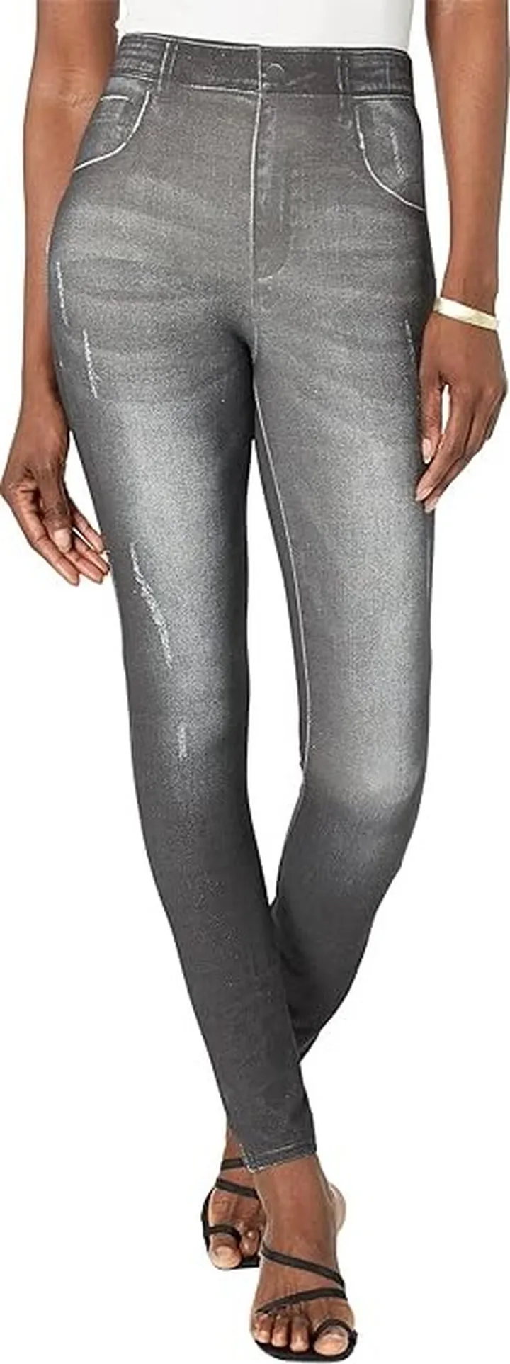 HUE Digital Printed Dream Denim Leggings (Black Indigo Wash) Women's Casual Pants