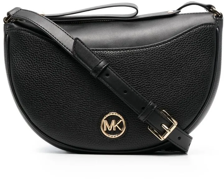 Leather Logo-Plaque Saddle Bag