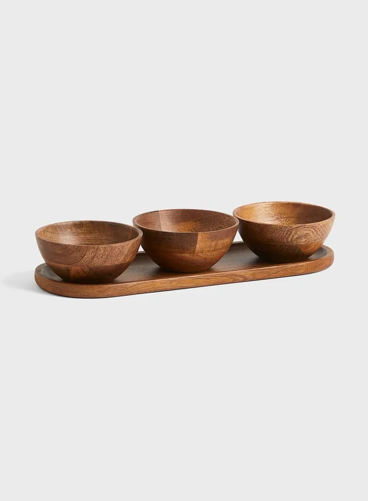 Wooden Serving Bowls And Tray