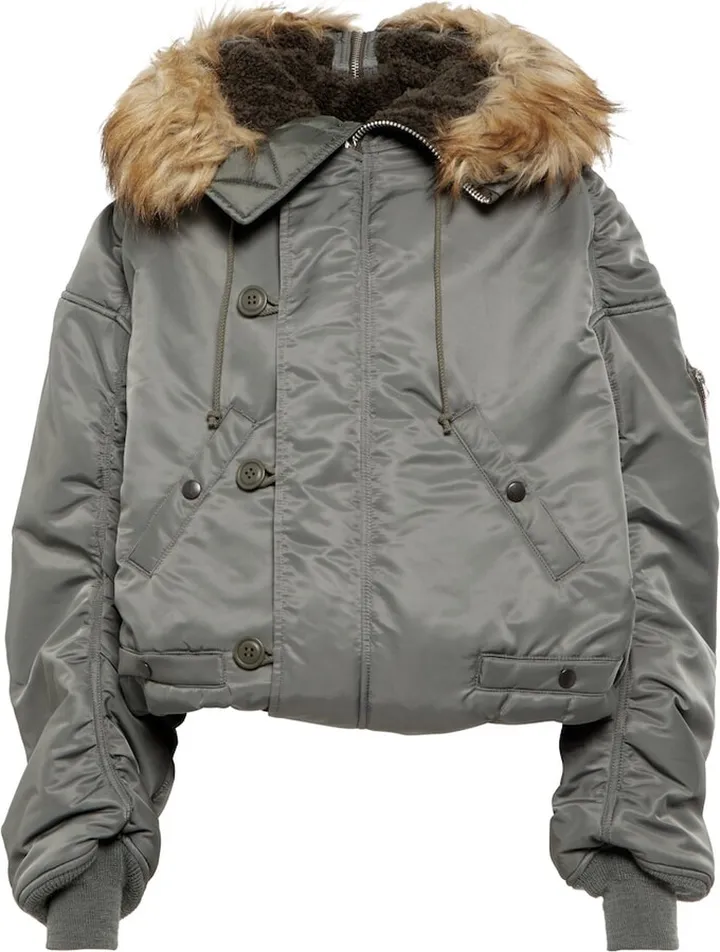 Faux fur-trimmed parka