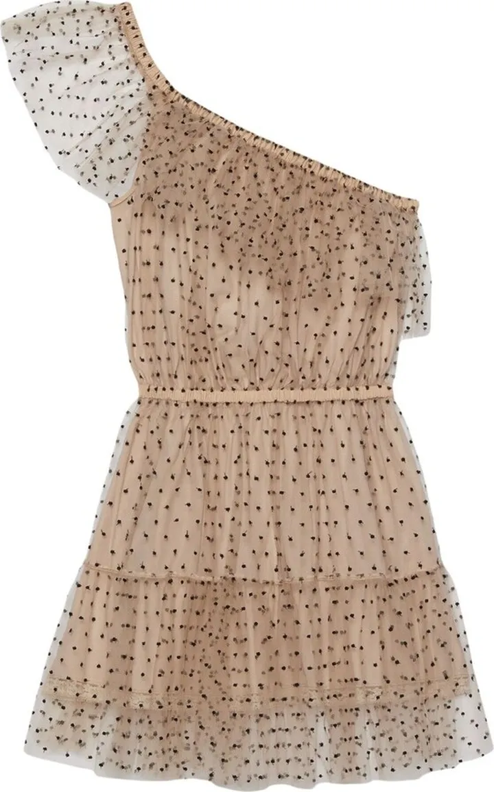 Polka-Dot One-Shoulder Minidress