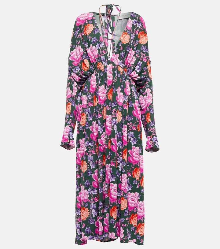 Floral halterneck midi dress