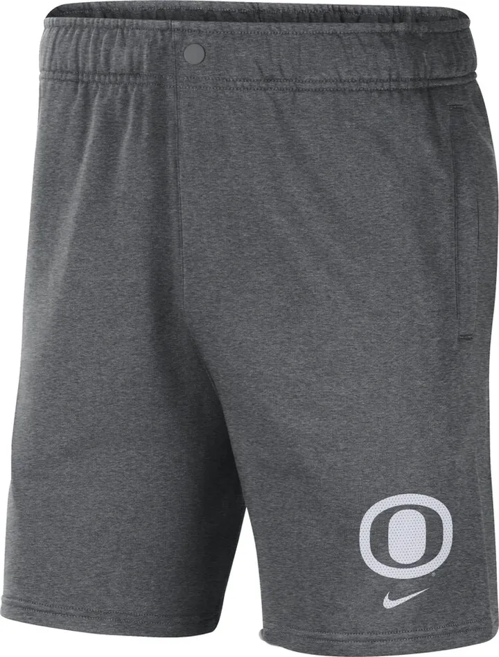 Oregon Nike Men's College Fleece Shorts in Grey