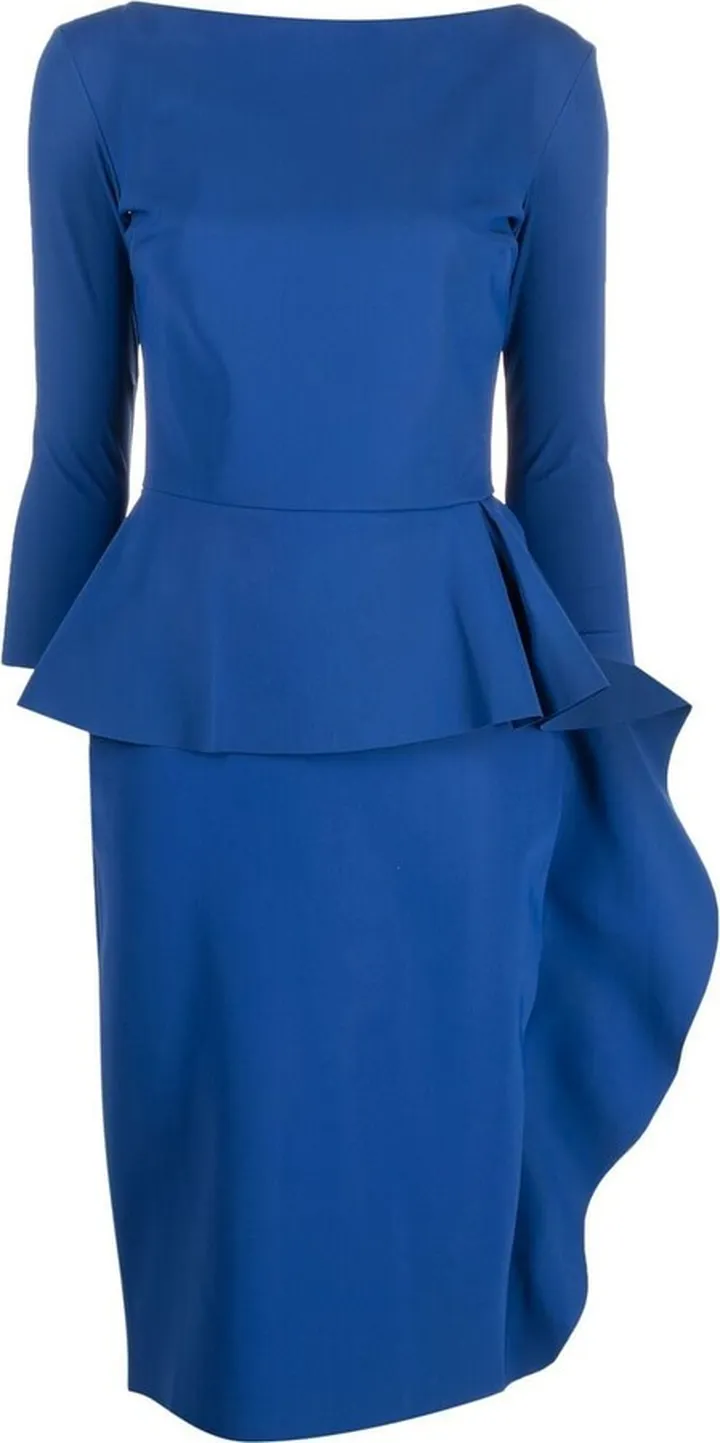 Margret peplum-waist midi dress