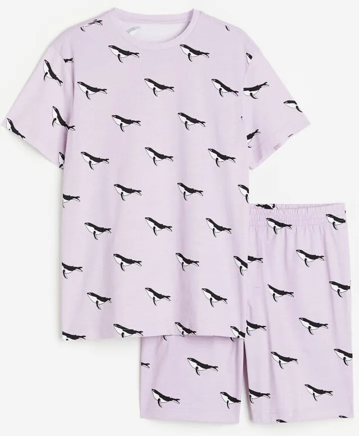 Regular Fit Pajama T-shirt and Shorts