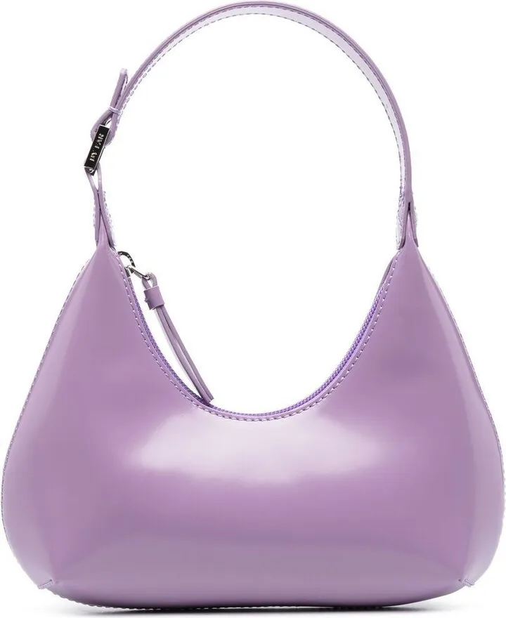 Purple Amber Leather Shoulder Bag