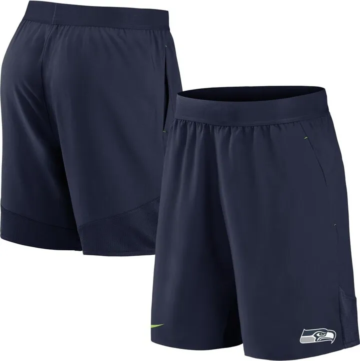 Men's Nike College Navy Seattle Seahawks Stretch Woven Shorts