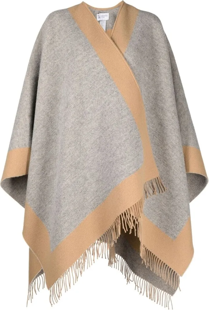 Contrast-Border Fringed Cape