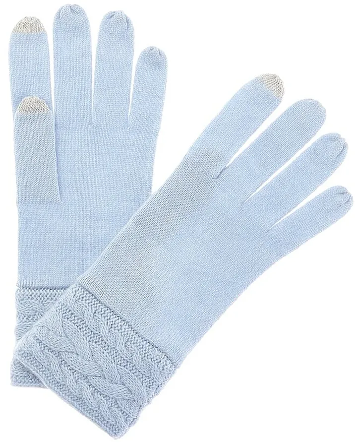 Forte Cashmere Braided Cable Cashmere Gloves