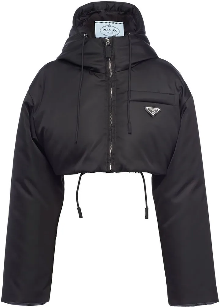 Re-Nylon cropped puffer jacket