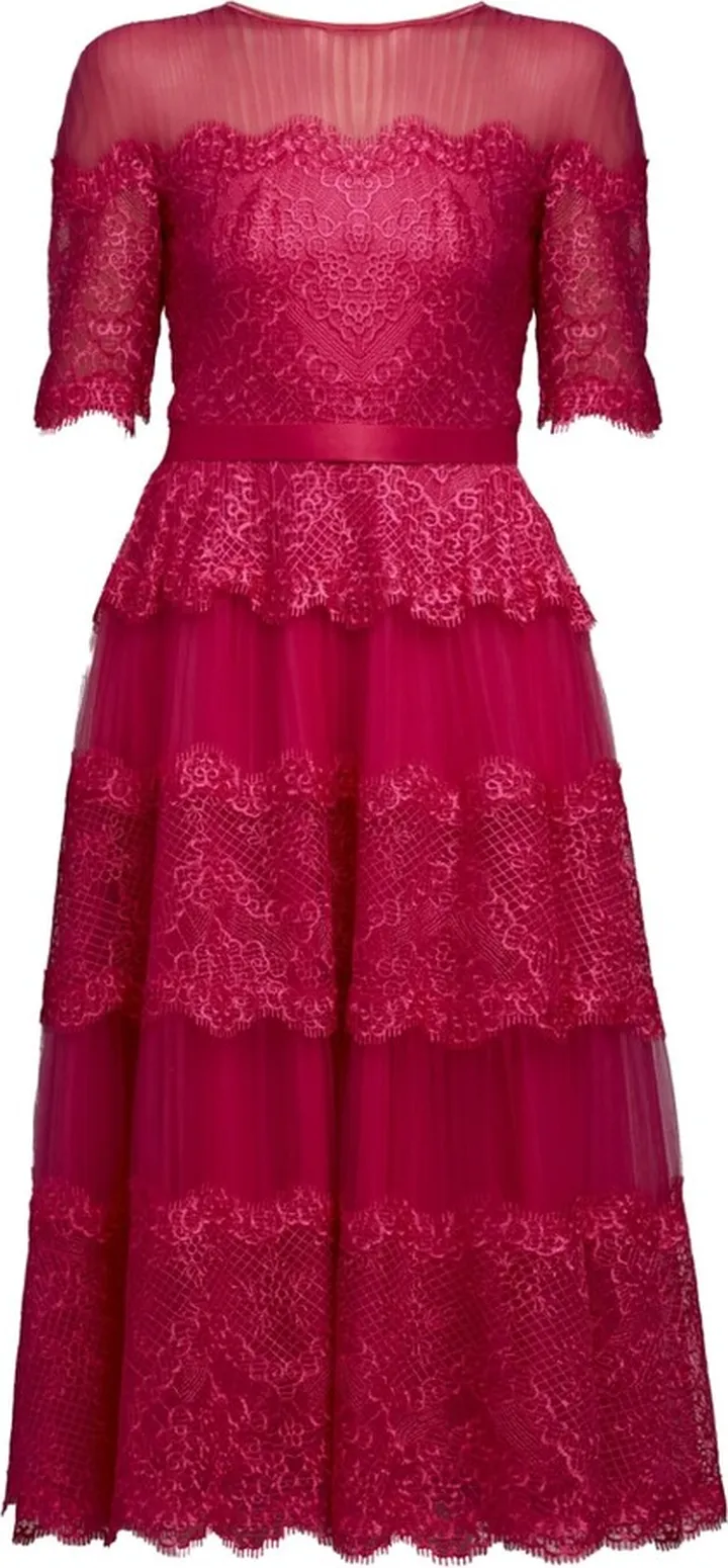 Donna lace tiered dress