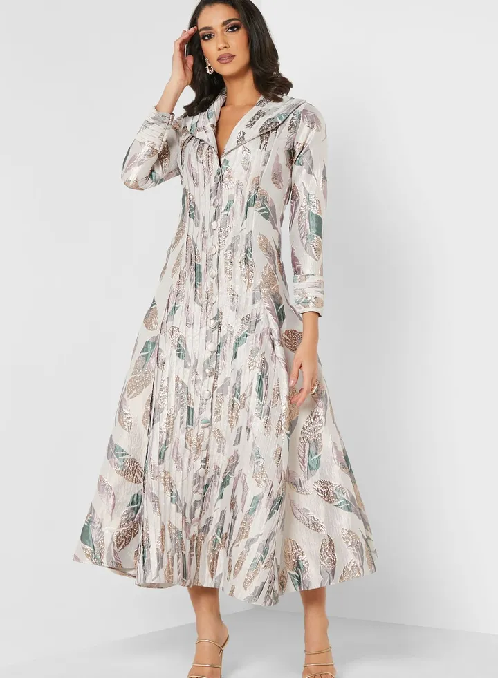 Jacquard Button Down Dress