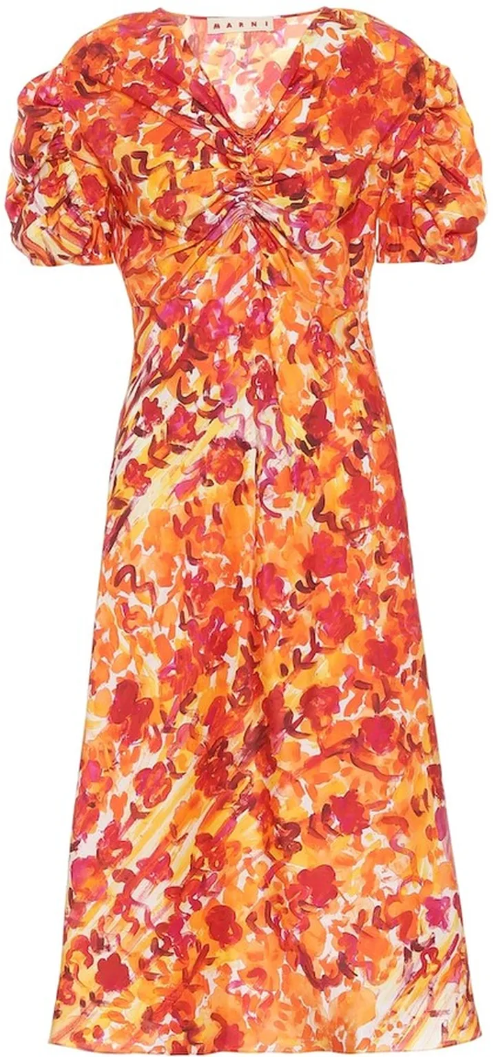 Floral silk dress